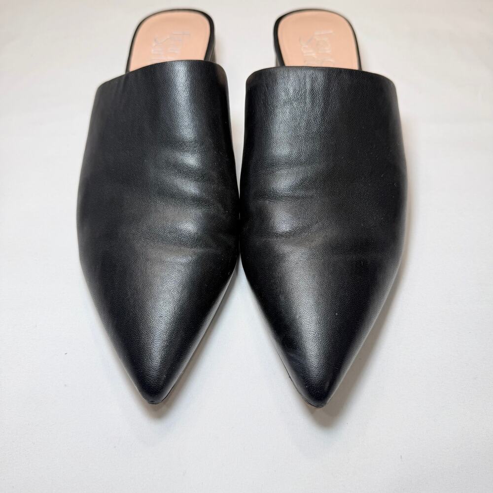 Franco Sarto Viola Mule Black Pointed Toe Block Heel 7.5 Slip On Minimalist - Picture 6 of 12